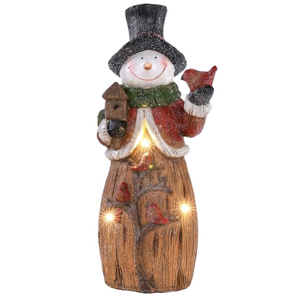 Lighted Holiday Statues With Cardinals