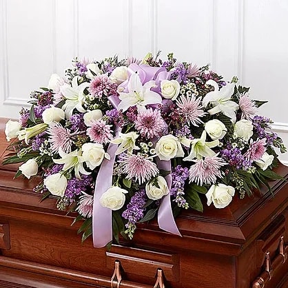 Lavender And White Casket Spray