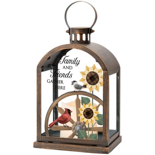 "Family and friends gather here" Lantern