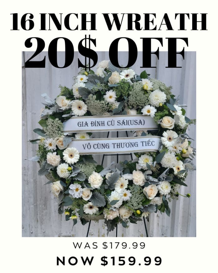 Soft as Angels’ Wings Wreath – 16 Inch