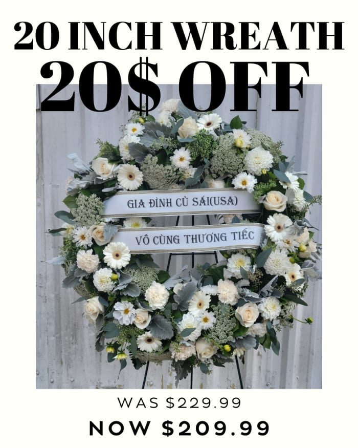 Soft as Angels’ Wings Wreath – 20 Inch