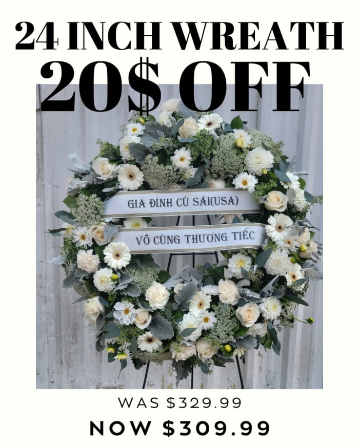 Soft as Angels’ Wings Wreath – 24 Inch