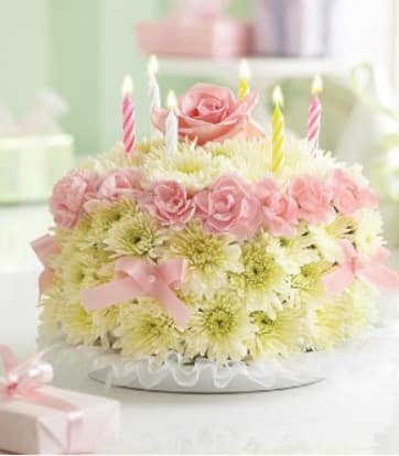 HAPPY BIRTHDAY FLOWER CAKE