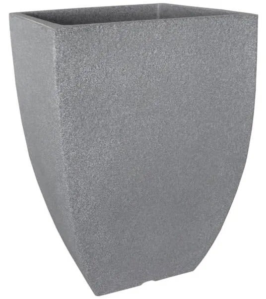 All-Weather Charcoal Grey Modern Square Outdoor Planter