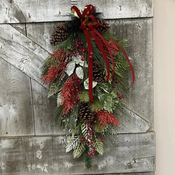 Crimson Holiday Silk (Artificial) Swag