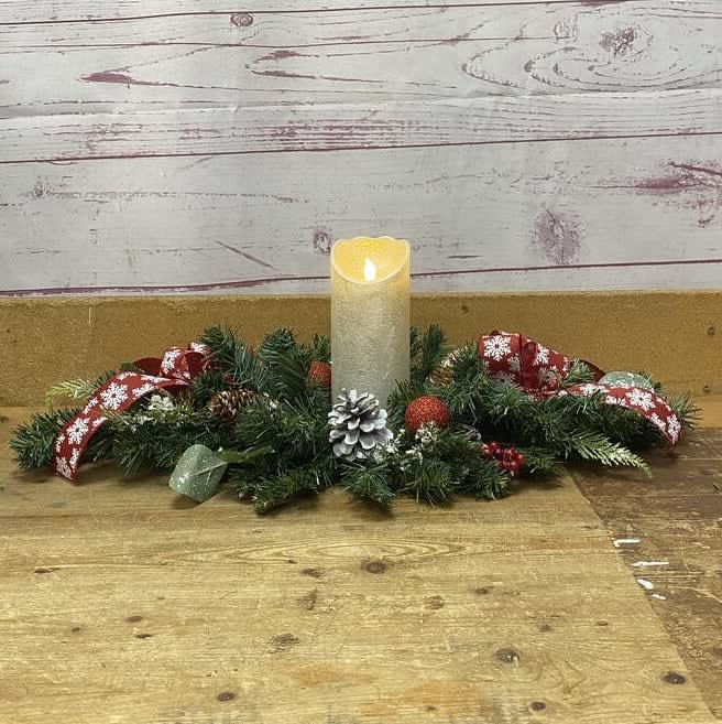 Traditional Yuletide Silk (Artificial) Centerpieces