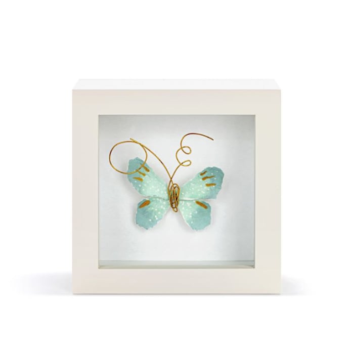 BLUE SKIES LIGHT BLUE BUTTERFLY SHADOW BOX