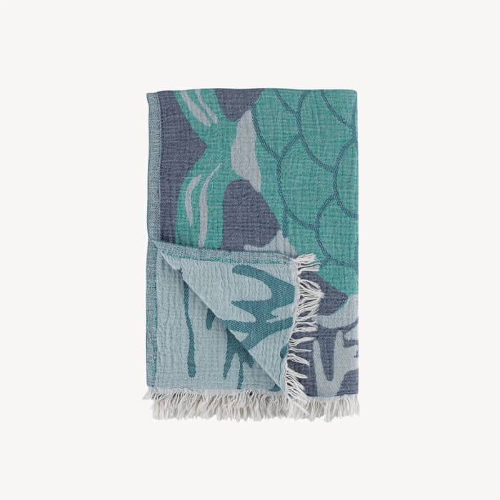 Crinkle Towel - Topical Fish