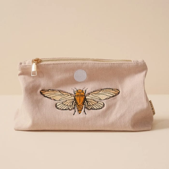 Medium Corduroy Pouch in Pale Pink
