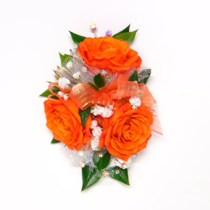 Wrist Corsage Orange Spray