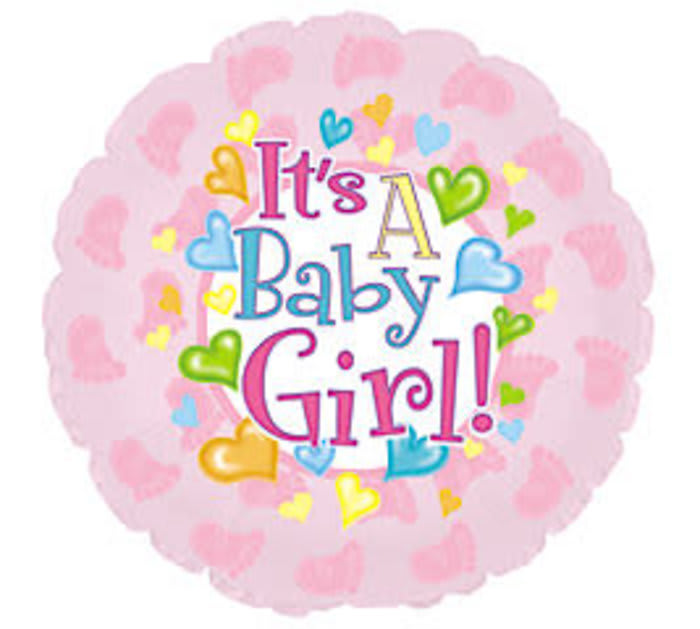It's a Girl Foot Prints Mylar Balloon