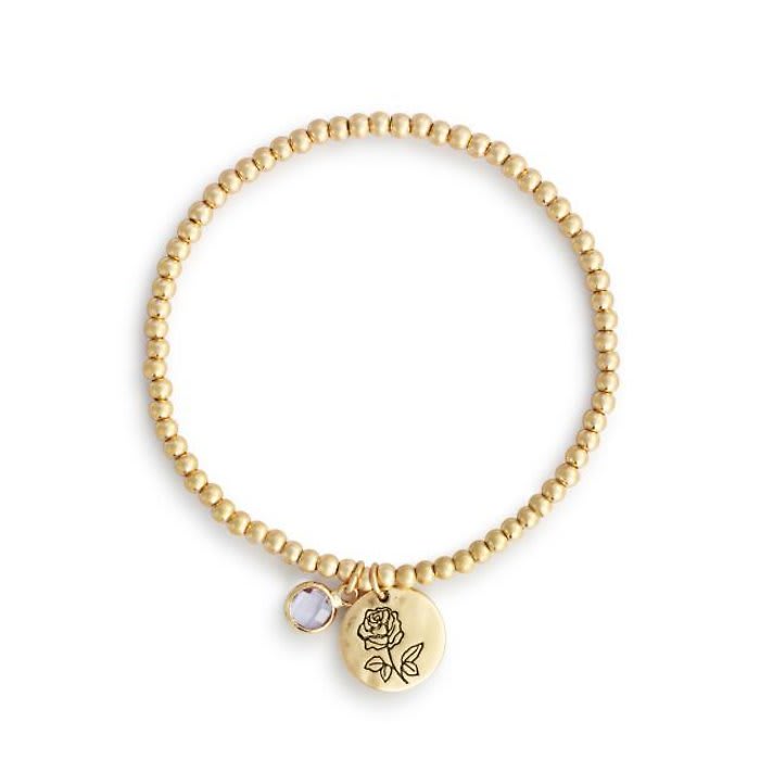 June Birthstone Flower Charm Bracelet