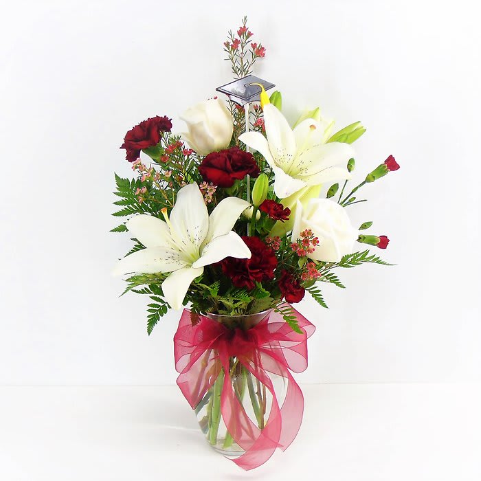Maroon & White Spirit Bouquet