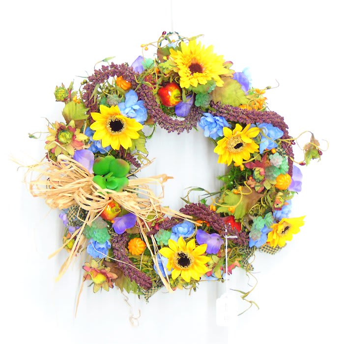 Sunflowers and faux Silk Wreath