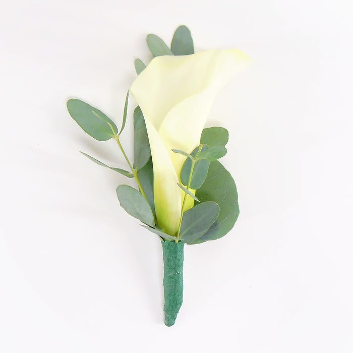 White Calla Lily Boutonniere