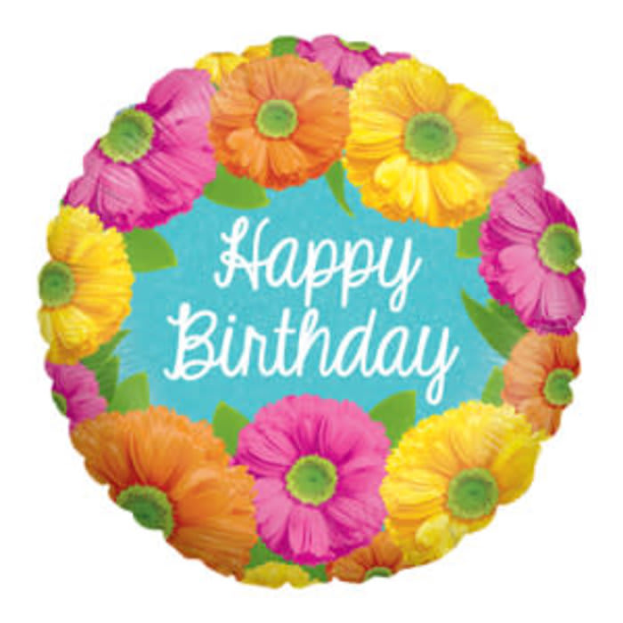 Happy Birthday Blooms Mylar Balloon