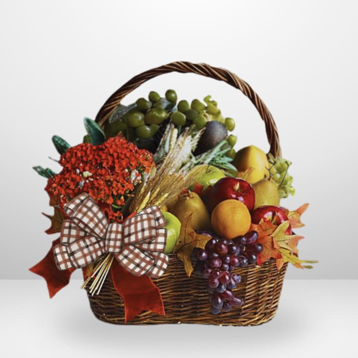 Fall Fruit Basket and Kalanchoe