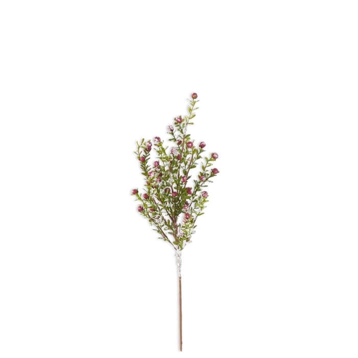 21''IN GLITTERED SNOWY RED BERRY LEAF BUSH