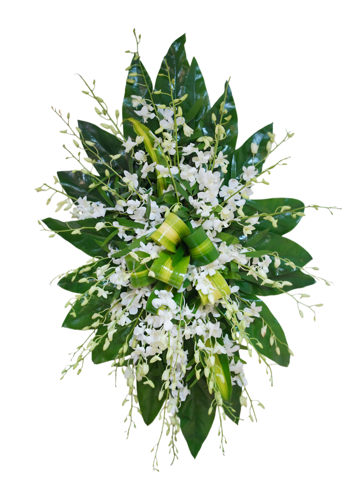 C-49 Corona de orquídeas con cinta impresa