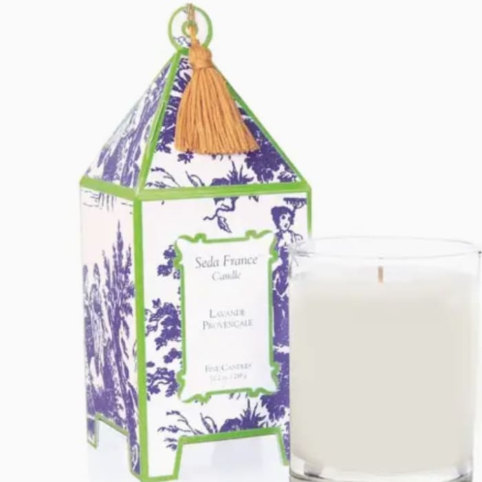Seda France Lavande Provencale Classic Toile Pagoda Box Candle