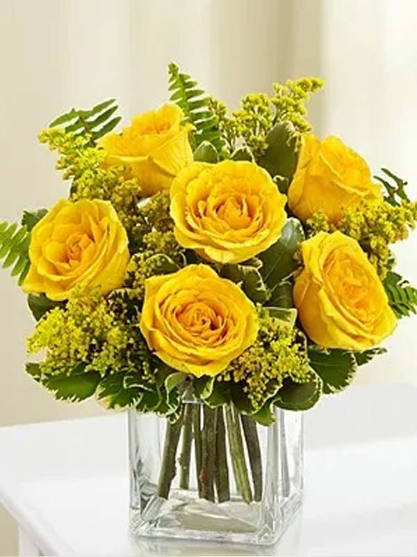 Classic Elegance Roses – Six Yellow