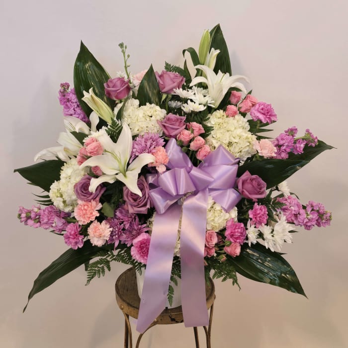 HEAVENLY LAVENDER AND PINK FLOOR BASKET