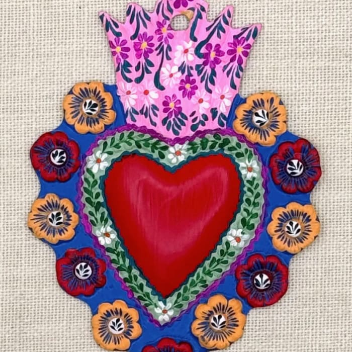 Hand Painted Red Heart Small , Peru