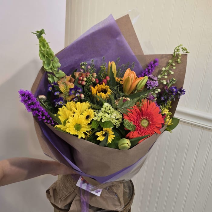 ASSORTED WILDFLOWER WRAPPED BOUQUET
