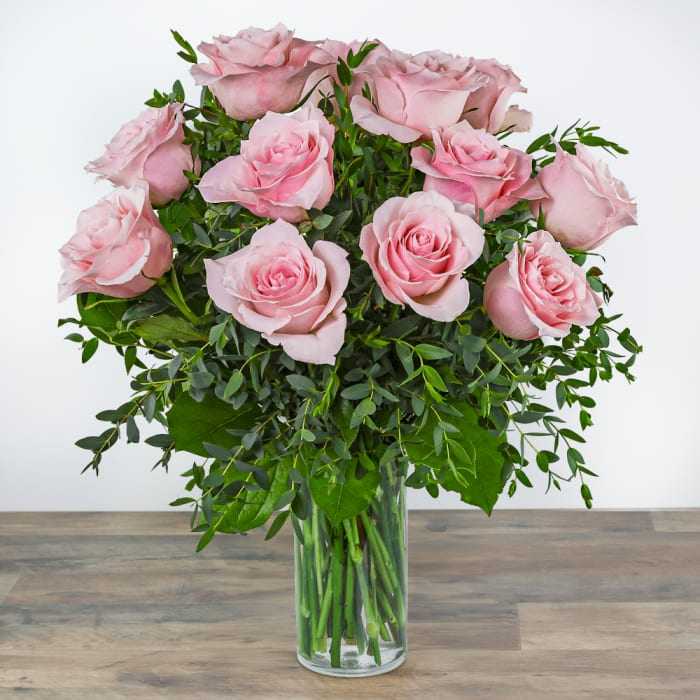 One Dozen Perfectly Pink Roses