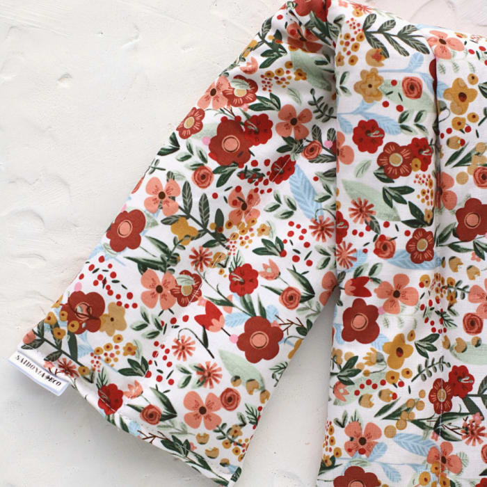 Neck and Body Wrap Hot Cold Weighted Rice Bag  Boho Flowers