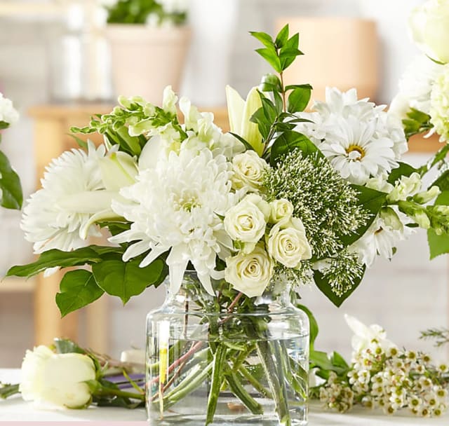 All White Flower Arrangement