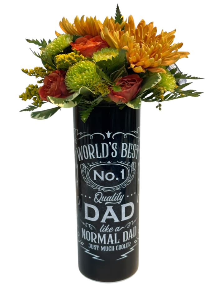 World's Best Dad Tumbler with Bouquet