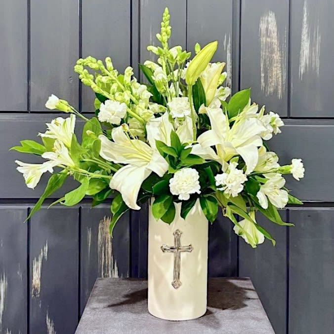 Cross of Comfort Vased Arrangement