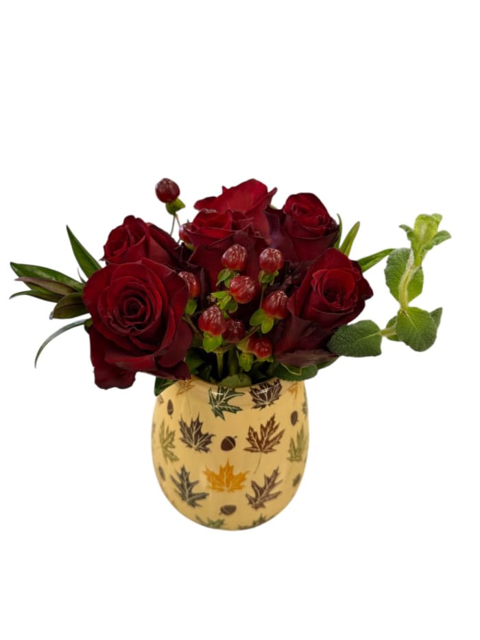 Maple Leaf No Spill Vase