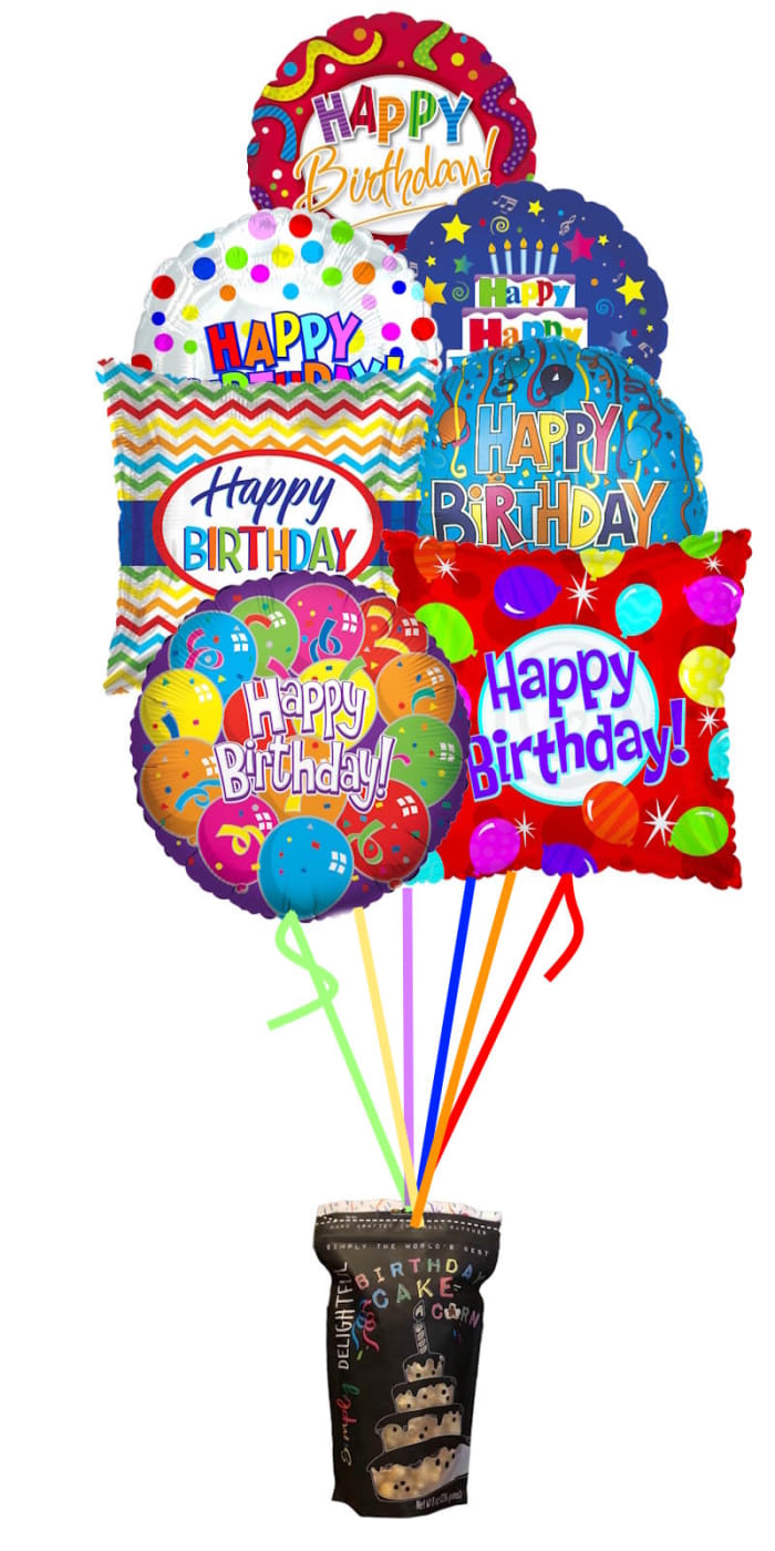 Popcorn & Celebrate Birthday Balloons