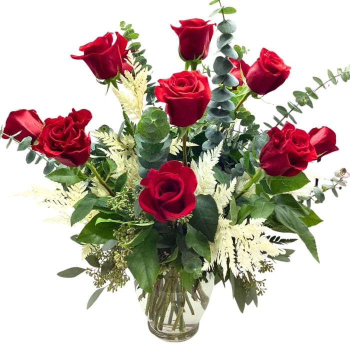 Modern Dozen Red Roses