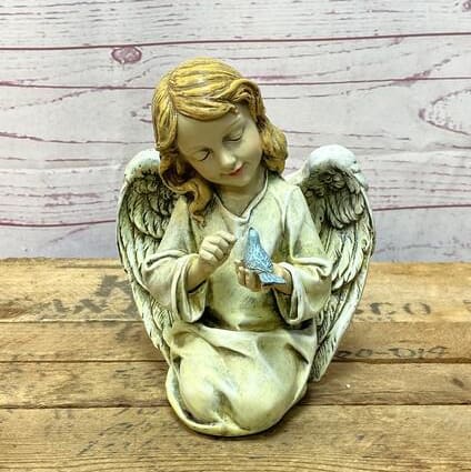 Small Angel Girl With Bird