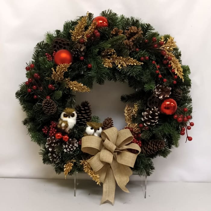 Xmas Rustic Pinecone Silk Wreath