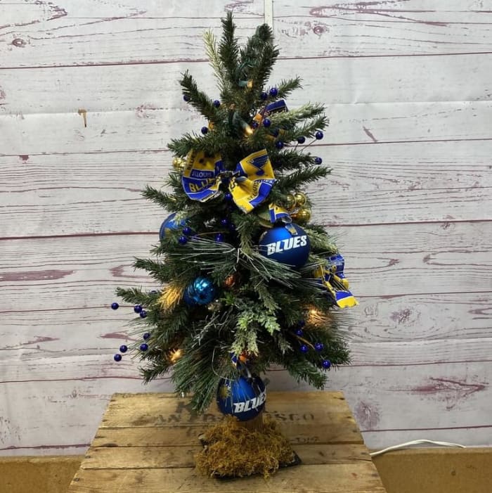 St. Louis Blues Hockey Silk (Artificial) Christmas Tree