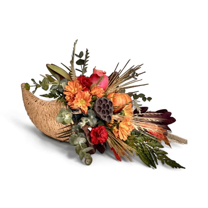 Rustic Harvest Cornucopia Centerpiece