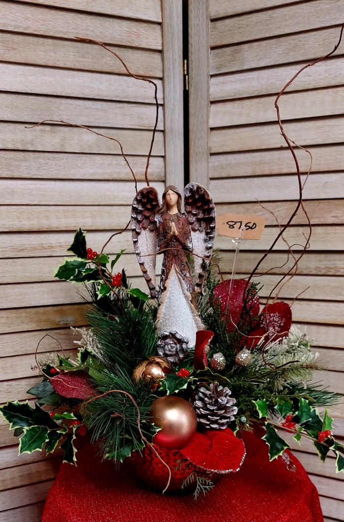 Beautiful Woodland Angel In Beaten Copper Bowl