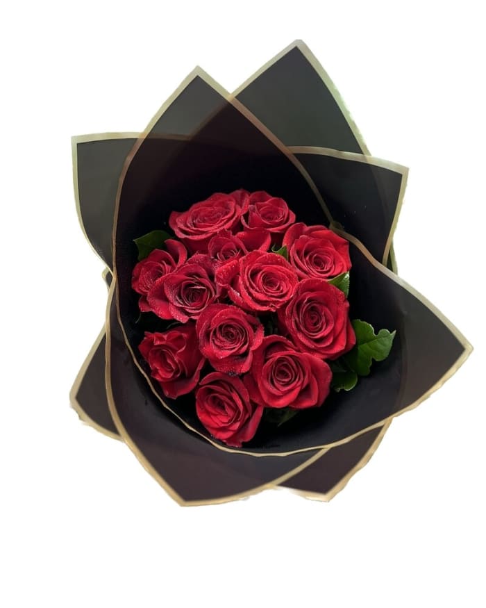 Dozen Red Roses - Handwrapped Bouquet