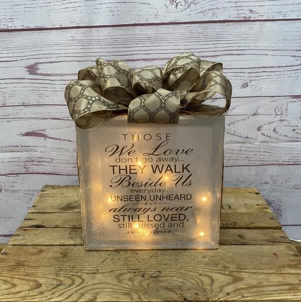 Those We Love Lighted Glass Block