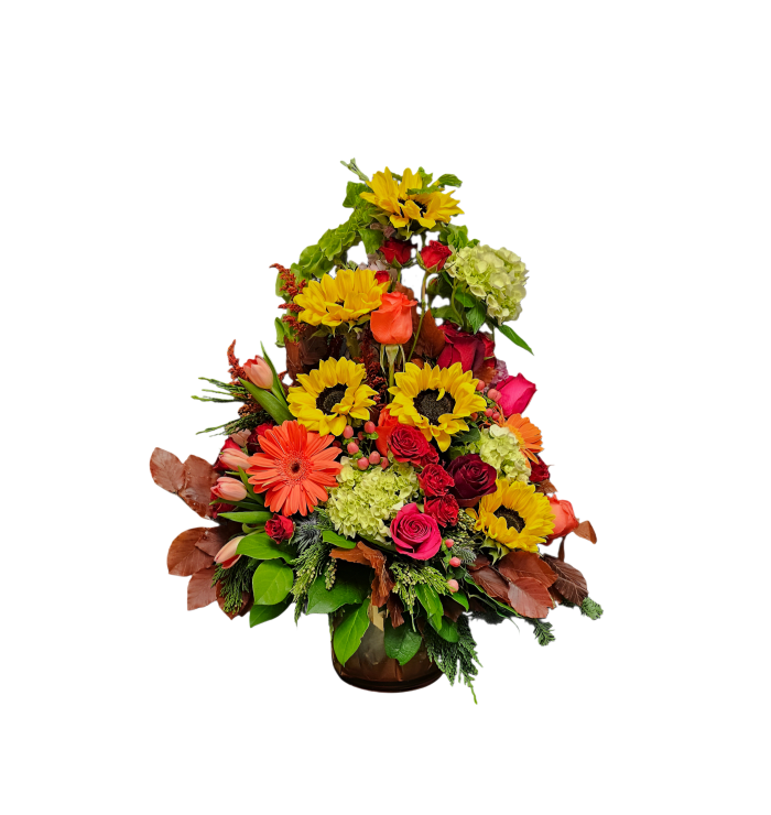 FL-19 Arreglo de girasoles, gerberas, hortensias, rosas y tulipanes