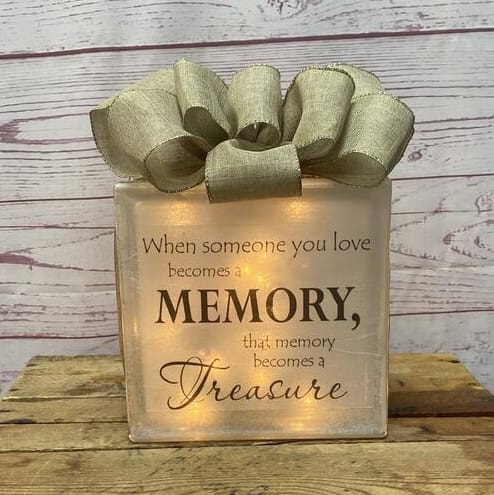 Memory Treasure Sympathy Lighted Glass Block