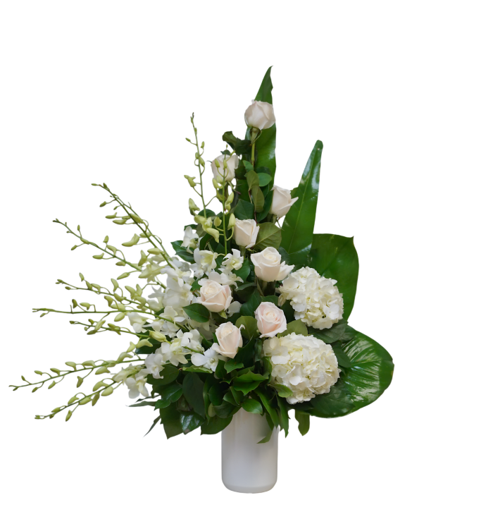 AF-9 Arreglo de rosas, orquídeas y hortensias