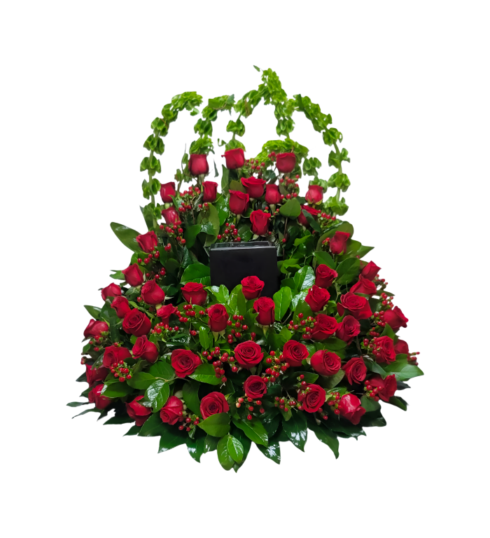 AU-11 Arreglo para urna de rosas rojas