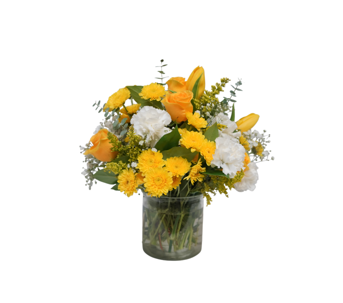 GT-12 Arreglo de pompones, rosas, claveles y tulipanes