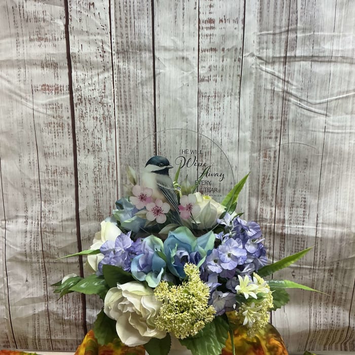 Soft pastel blue and creams