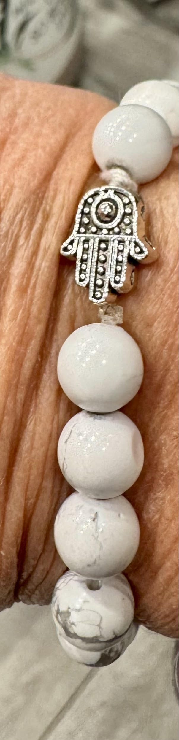 Childrens or Small Adult Howlite and hand of God Bracelet